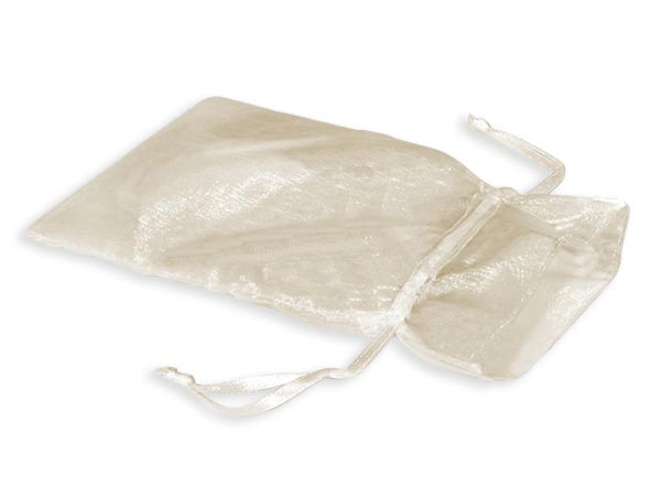 Ivory Organza Favor Bags, 3x4", 10 Pack
