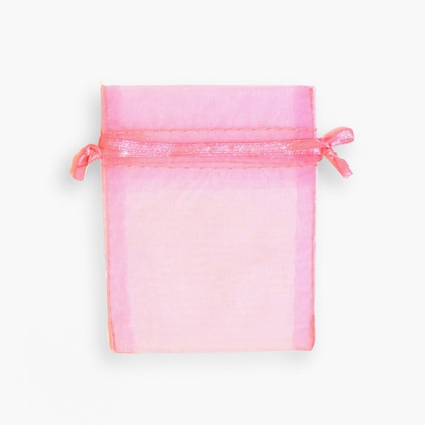 *Pink Fruit Punch Sheer Organza Bag 3x4", 10 Pack
