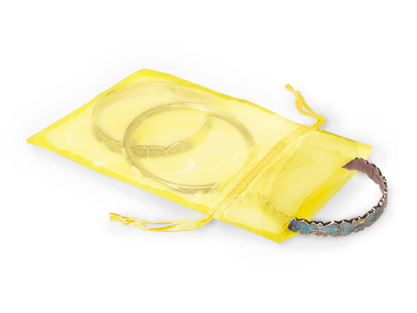 Yellow Organza Favor Bags, 3x4", 10 Pack