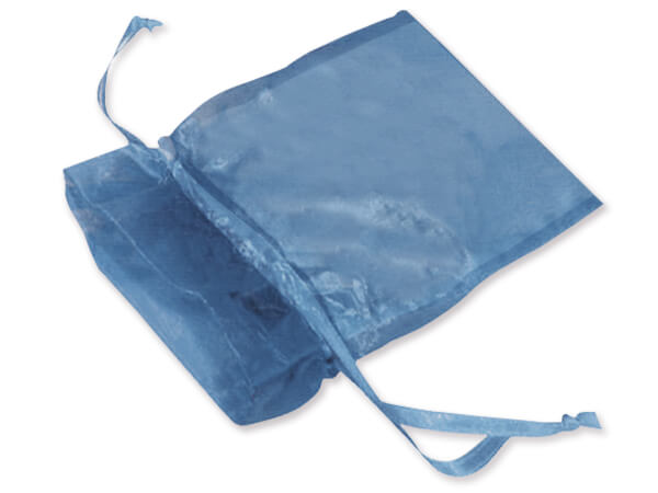 Navy Blue Organza Favor Bags, 3x4", 10 Pack