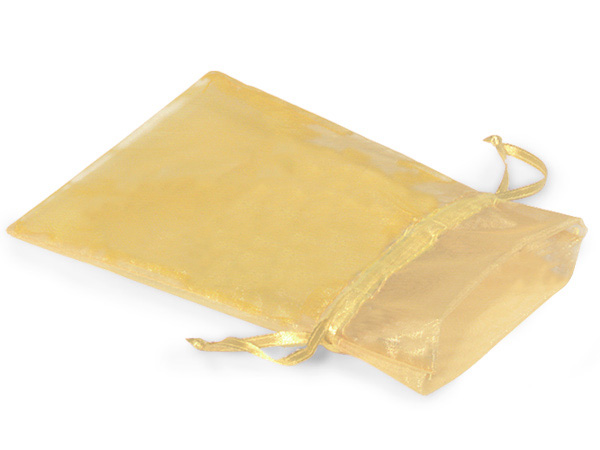 Gold Organza Favor Bags, 3x4", 10 Pack