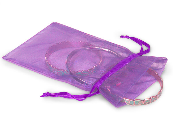 Purple Organza Favor Bags, 3x4", 10 Pack
