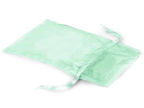 Cool Mint Green Organza Favor Bags, 3x4", 10 Pack