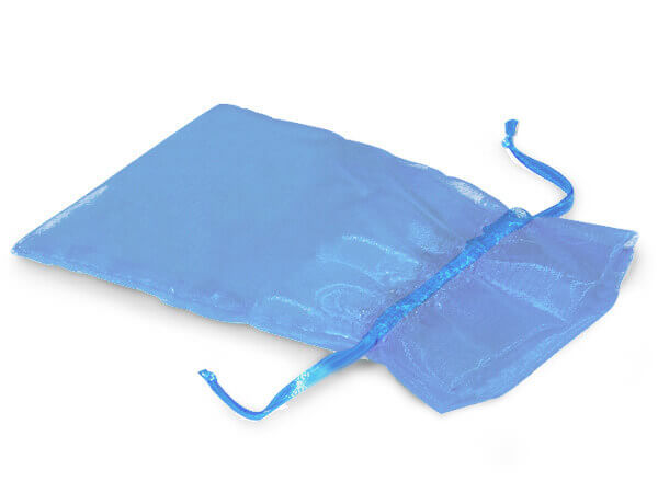 Denim Blue Organza Favor Bags, 3x4", 10 Pack