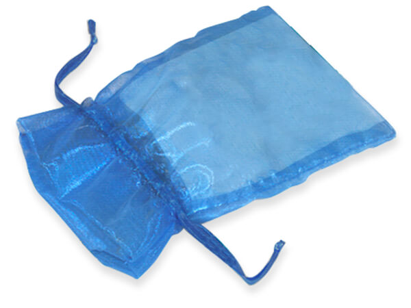 Royal Blue Organza Favor Bags, 2x2.5", 10 Pack