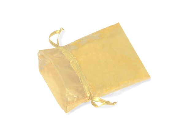 Gold Organza Favor Bags, 2x2.5", 10 Pack