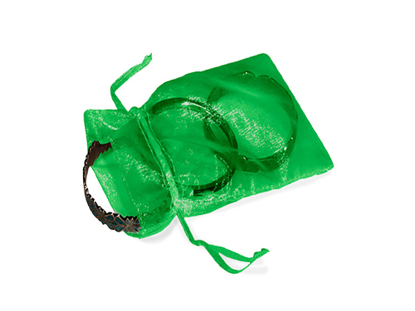 Emerald Green Organza Favor Bags, 2x2.5", 10 Pack