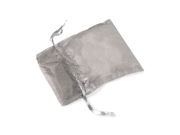 Silver Organza Favor Bags, 2x2.5", 10 Pack