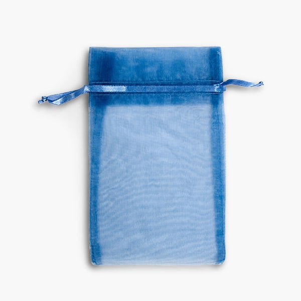 *Denim Blue Organza Bag, 5.5x9", 10 Pack