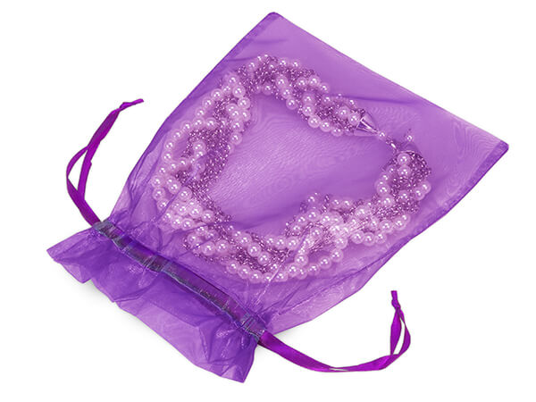 Purple Organza Favor Bags, 7x9", 10 Pack