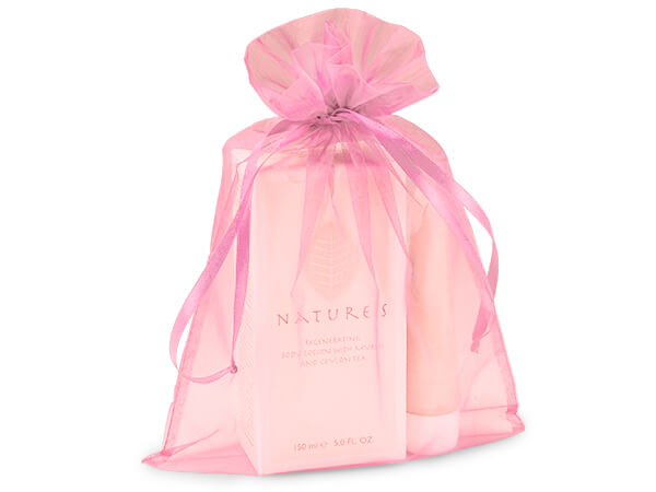 Pink Organza Favor Bags, 8x11", 10 Pack