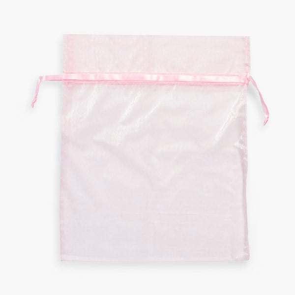 *Pink Sheer Organza Bag, 10x12", 10 Pack