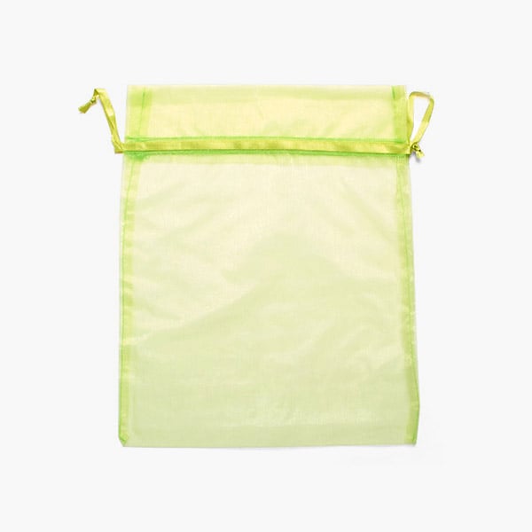 *Chartreuse Sheer Organza Bag, 10x12", 10 Pack