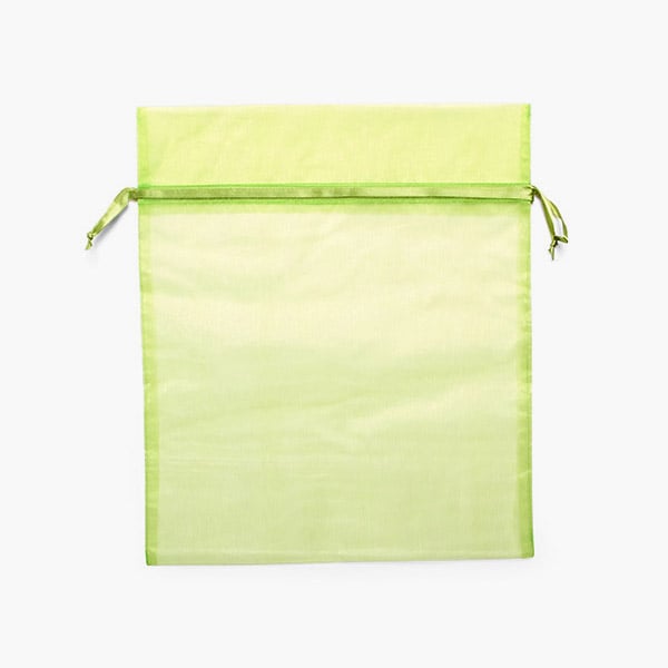 *Chartreuse Sheer Organza Bag, 12x14", 10 Pack