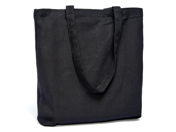 Canvas Reusable Black Shopping Bag Totes, Large 15 x 15