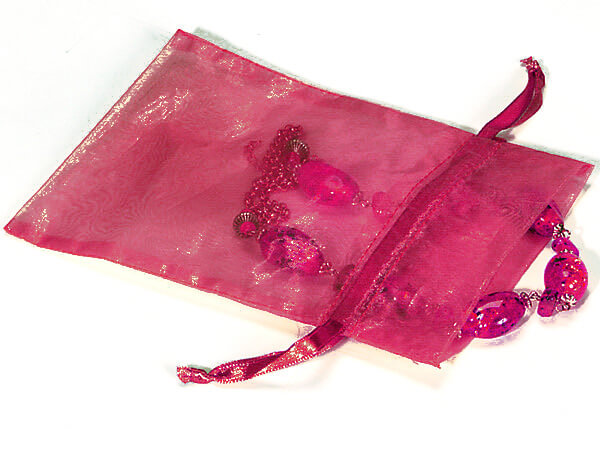 Hot Pink Organza Favor Bags, 5x7", 10 Pack