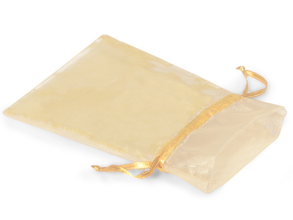 Champagne Organza Favor Bags, 5x7", 10 Pack