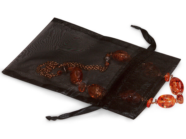 Black Organza Favor Bags, 5x7", 10 Pack