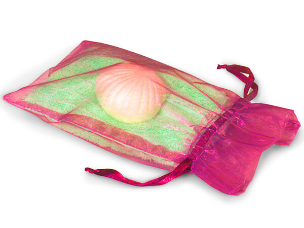 Hot Pink Organza Favor Bags, 6x10", 10 Pack