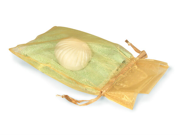 Gold Organza Favor Bags, 6x10", 10 Pack