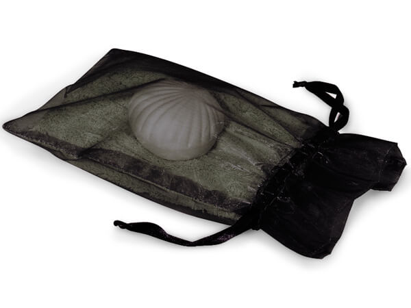 Black Organza Favor Bags, 6x10", 10 Pack