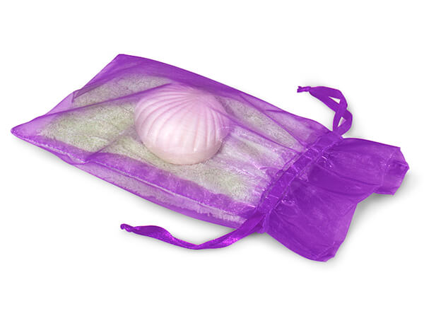 Purple Organza Favor Bags, 6x10", 10 Pack