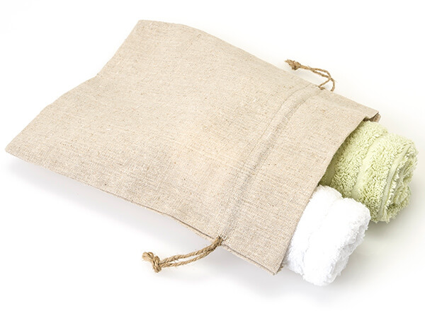Linen Favor Bags with Drawstrings, Medium 8x10", 12 Pack