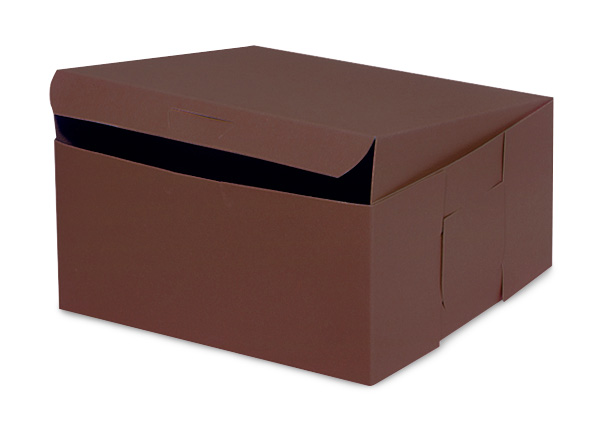 6x6x3" Chocolate Bakery Boxes 250 Pk 1-piece Lock Corner Box