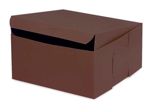 7x7x4" Chocolate Bakery Boxes 200 Pk 1-piece Lock Corner Box