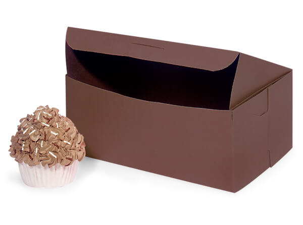 8x5-1/2x3" Chocolate Boxes 250 Pk 1-piece Lock Corner Box