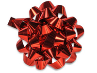InstaBows Large Metallic Finish Gift Pull String Bow Perfect for Any Big Present Measure 12 Inches Across (Metallic Red)