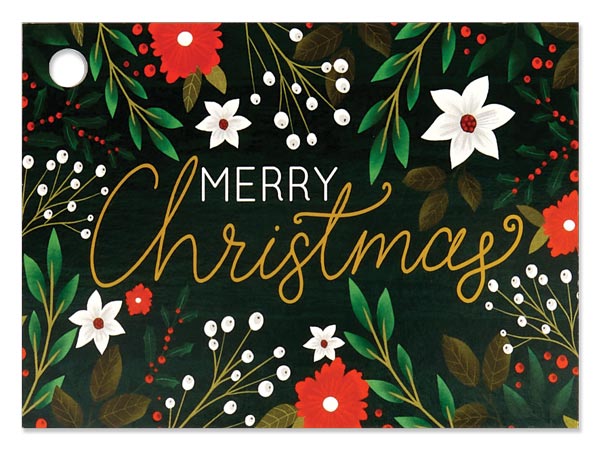 Botanical Christmas Theme Gift Card 3.75x2.75", 6 Pack