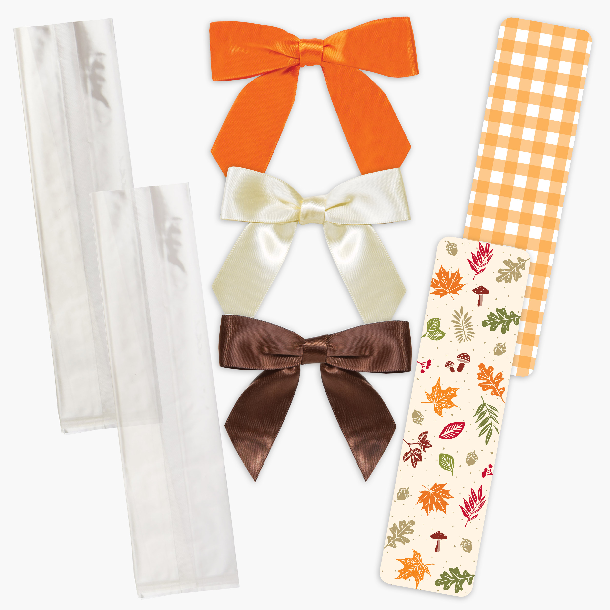 Fall Plaid Cookie Backer Wrap Pack, 2 x 7.5", 308 Pcs