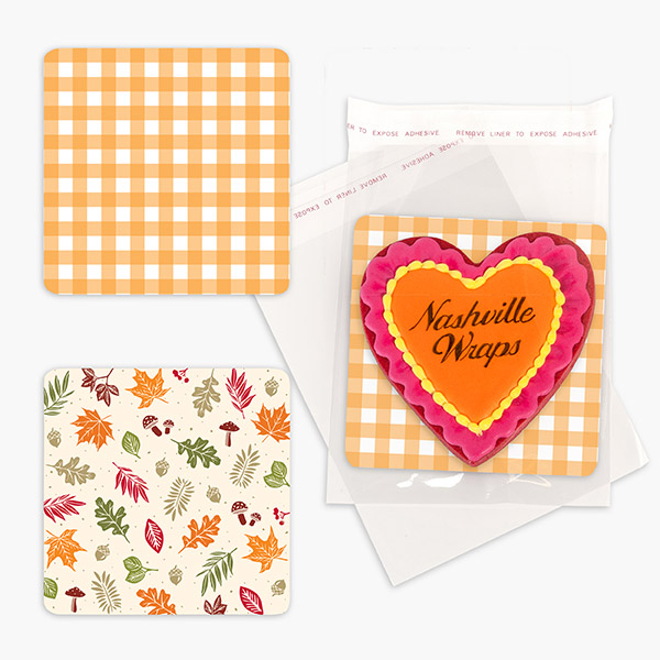 Fall Plaid Cookie Backer Wrap Pack, 4.375 x 4.375", 200 Pcs