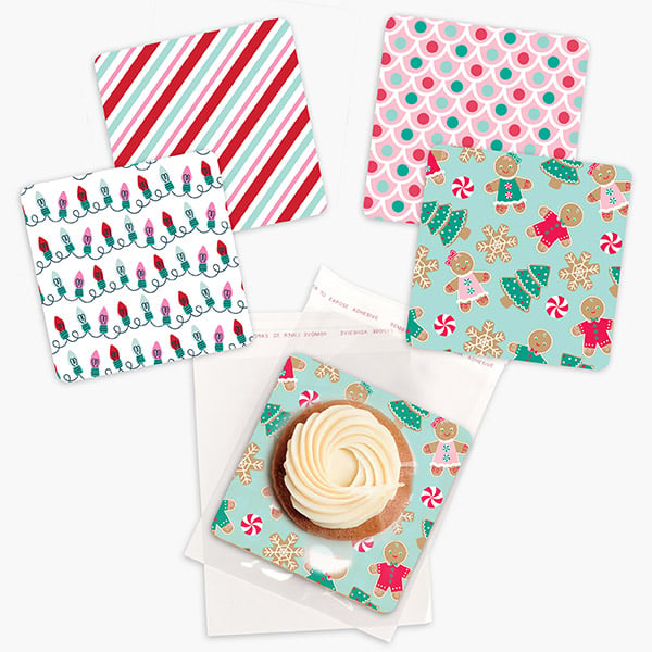 Christmas Assortment Cookie Backer Wrap Pack, 4.375 x 4.375", 200 Pcs
