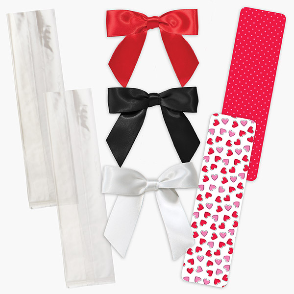 Scattered Hearts Cookie Backer Wrap Pack, 2 x 7.5", 308 Pcs