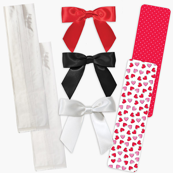 Scattered Hearts Cookie Backer Wrap Pack, 2.625 x 9.5", 308 Pcs