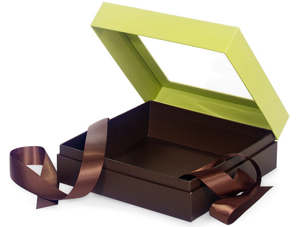 Pistachio & Chocolate Window Box, X-Large 7.75x7.75x3", 12 Pack