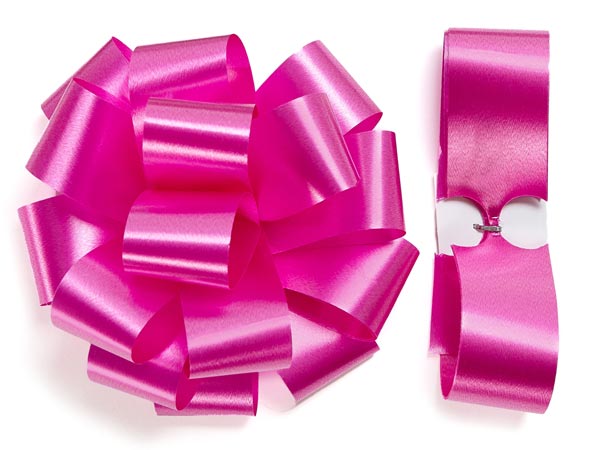 5" Pink Beauty Self Adhesive Pom Pom Gift Bows, 48 Pack
