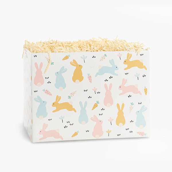Bunny Hop Basket Box, Large 10.25x6x7.5", 6 Pack