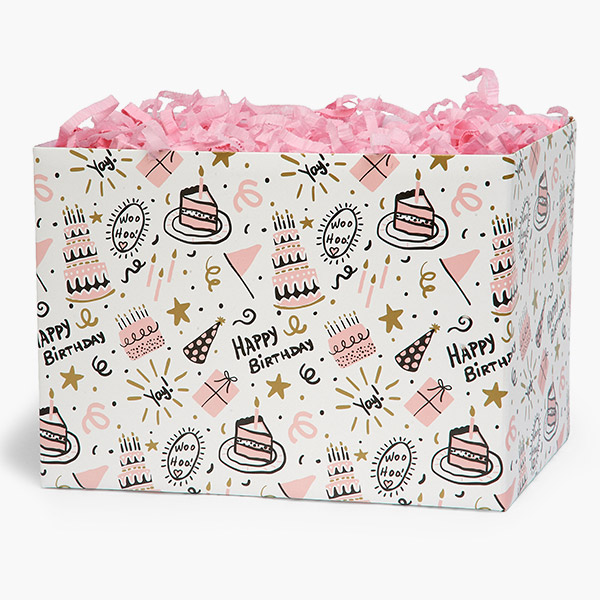 Birthday Icons Basket Box, Large 10.25x6x7.5", 6 Pack