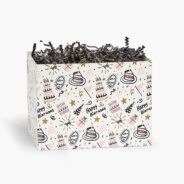 Birthday Icons Basket Box, Small 6.75x4x5", 6 Pack
