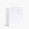 White Kraft Paper Shopping Bags, Bistro 10x7x12",100 Pack-thumbnail