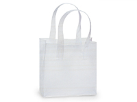 17x7x18 Clear Frosted Loop-handle Plastic Bags - 3 Mil