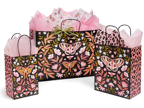 Butterfly Leopard Gift Bag Assortment, 125 Pack