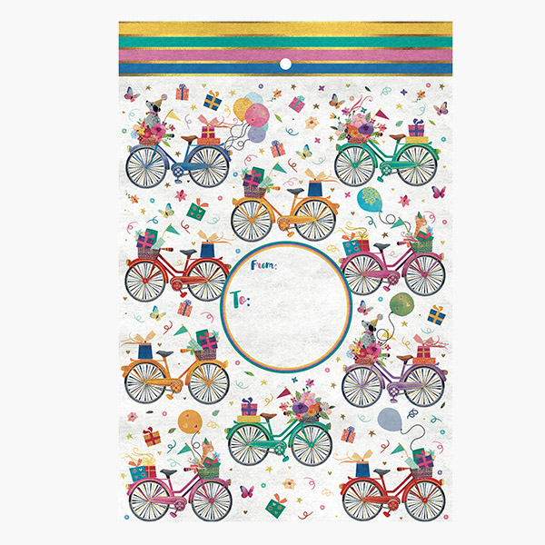 Birthday Bicycles Large Padded Envelopes, 11x15.5x.5", 60 pack