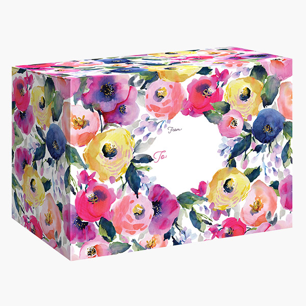 Watercolor Flowers Medium Mailing Boxes, 12x9x6", 42 pack