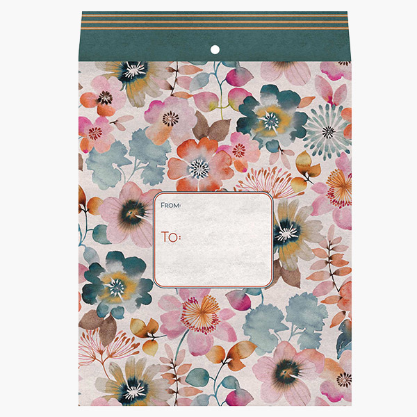 Painterly Petals Medium Padded Envelopes, 9x12x.5", 60 pack