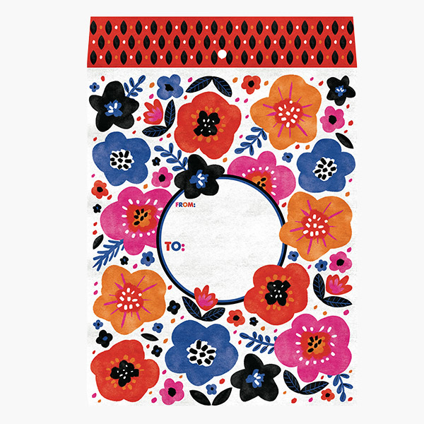 Modern Floral Medium Padded Mailing Envelopes, 9x12x.5", 60 pack