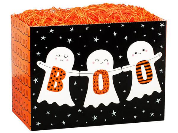 Boo Ghosts Basket Box, Large 10.25x6x7.5", 6 Pack